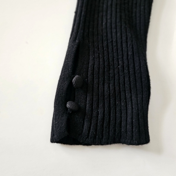 Roz & Ali Women's Button Cuff Long-Sleeve Black Sweater, Size S - Picture 5 of 7